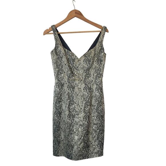 Vintage Cache Snake Print Beaded Sleeveless Satin Cocktail Dress • Size 6 - Picture 1 of 4